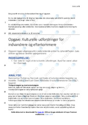 Kulturelle udfordringer for indvandrere og efterkommere | Noter