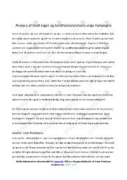 Godt taget og Unge Kampagne | Analyse | Sundhedsstyrelsen