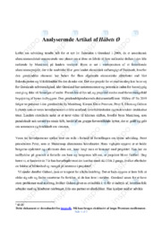 Håbets Ø | Analyse | Sidse Torstholm Larsen