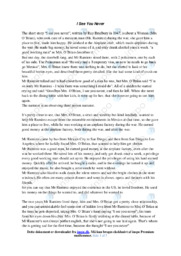 I See You Never | Analyse af novelle | Engelsk