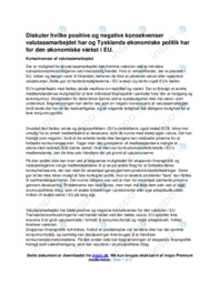 Konsekvenser af valutasamarbejdet | Samfundsfag