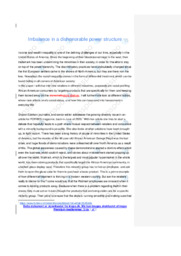 Imbalance in a dishonorable power structure | Essay