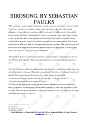 Birdsong | Analytical Essay | Sebastian Faulks