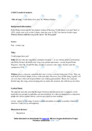 I will always love you | Analytical essay | Whitney Huston