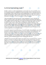 Is America taking over | Stil | Opgave
