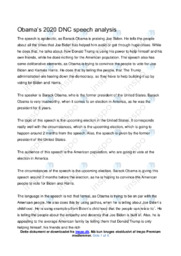 Obamas 2020 DNC speech | Analyse | Opgave i engelsk
