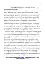 The fishing and farmed fish industry in Scotland | Essay