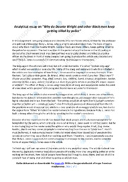 Why do black men keep getting killed | Analytical essay | Opgave