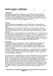 Nattergalen og Rosen | Noter Analyse | Oscar Wilde