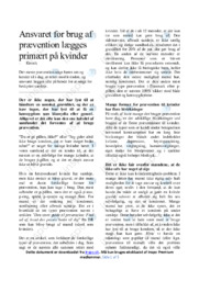 Prævention lægges primært på kvinder | Analyse