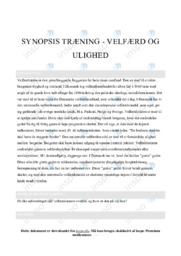 Velfærd og ulighed | Synopsis træning | Opgave i samfundsfag