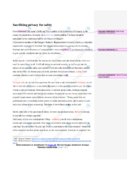 Sacrificing privacy for safety | Noter Engelsk Speech