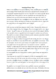 Kiss | Analytical Essay | Lukas Bugge | Opgave