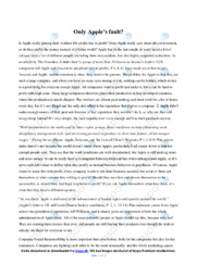 Only Apple’s fault | Noter Engelsk Assignment