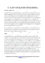 ‘Karma’ | Analytical essay