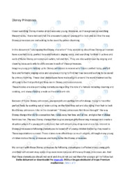 Disney Princesses | Noter Argumentative essay