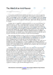 The Mind of an Anti Vaxxer | Argumenta essay | Opgave