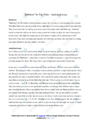 ‘Bedtimes’ | Analytical essay