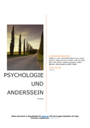 Psychologie und anderssein | OPgave | Tysk | Noter