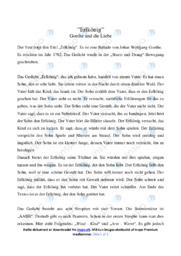 Erlkönig | Johan Waolfgang | Analyse af Digt | Aflevering | Tysk