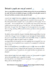 Britain’s youth are out of control | Essay in english | Over 2 sider