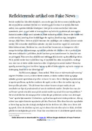 Fake News | Reflekterende artikel