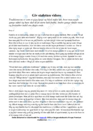 Traditioner | Dansk Essay