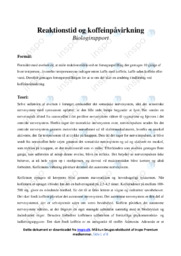 Reaktionstid & Koffeinpåvirkning | Biologirapport