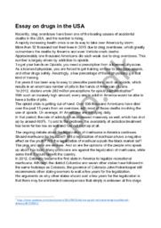 Essay on drugs in the USA
