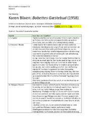 Babettes gæstebud | Resume af kapitler | Dansk | Noter