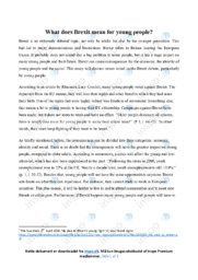 What does Brexit mean for Young people | Essay | Engelsk