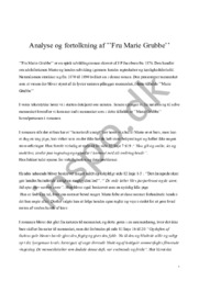 Analyse og fortolkning af ’’Fru Marie Grubbe’’