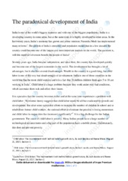 Development of India | Argumentative essay | Assignment