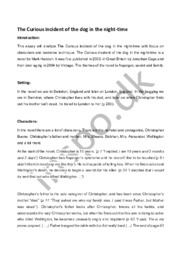 “The Curious incident of the dog in the night-time” analyse