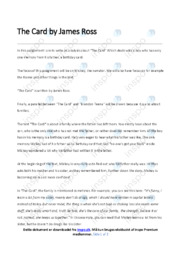 The card | Analysis of a Story | James Ross