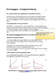 Lineær funktioner | Emneopgave | Aflevering