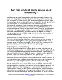 Kan man vinde på online casino uden indbetaling