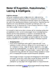 Noter til Kognition, Hukommelse, Læring & Intelligens
