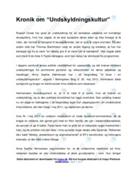 Kronik om “Undskyldningskultur”
