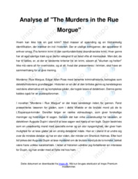 Analyse af The Murders in the Rue Morgue