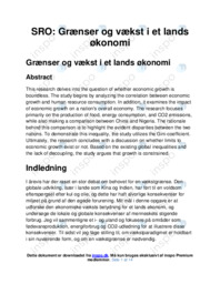 Grænser og vækst i et lands økonomi | SRO