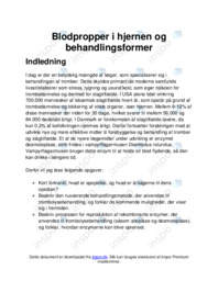 Blodpropper i hjernen & behandlingsformer