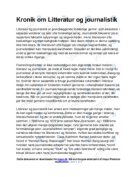 Kronik om Litteratur og journalistik