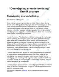 Overvågning er underholdning Kronik analyse