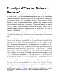 En analyse af Time and Distance Overcome