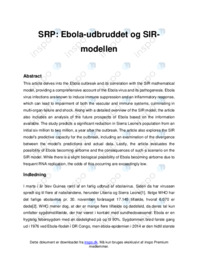 SRP | Ebola-udbruddet og SIR-modellen