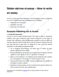 Sådan skrives et essay – How to write an essay