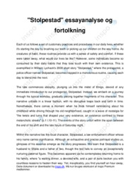 Stolpestad essayanalyse og fortolkning