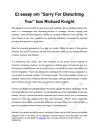 Et essay om Sorry For Disturbing You hos Richard Knight