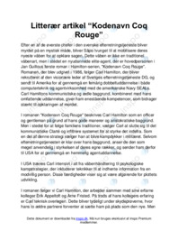 Litterær artikel Kodenavn Coq Rouge